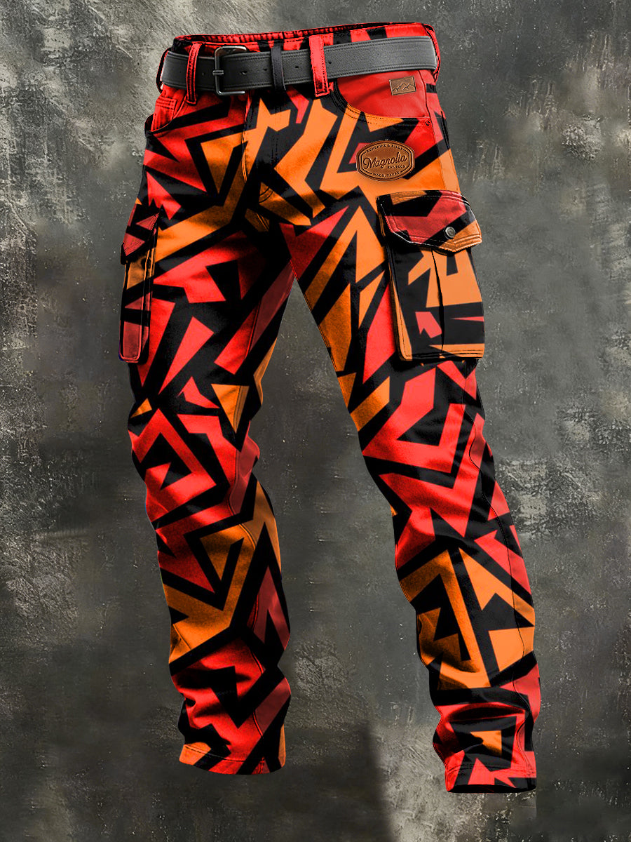 Herren-Retro-Urlaub Business-Kunstdruck Freizeit-Hose