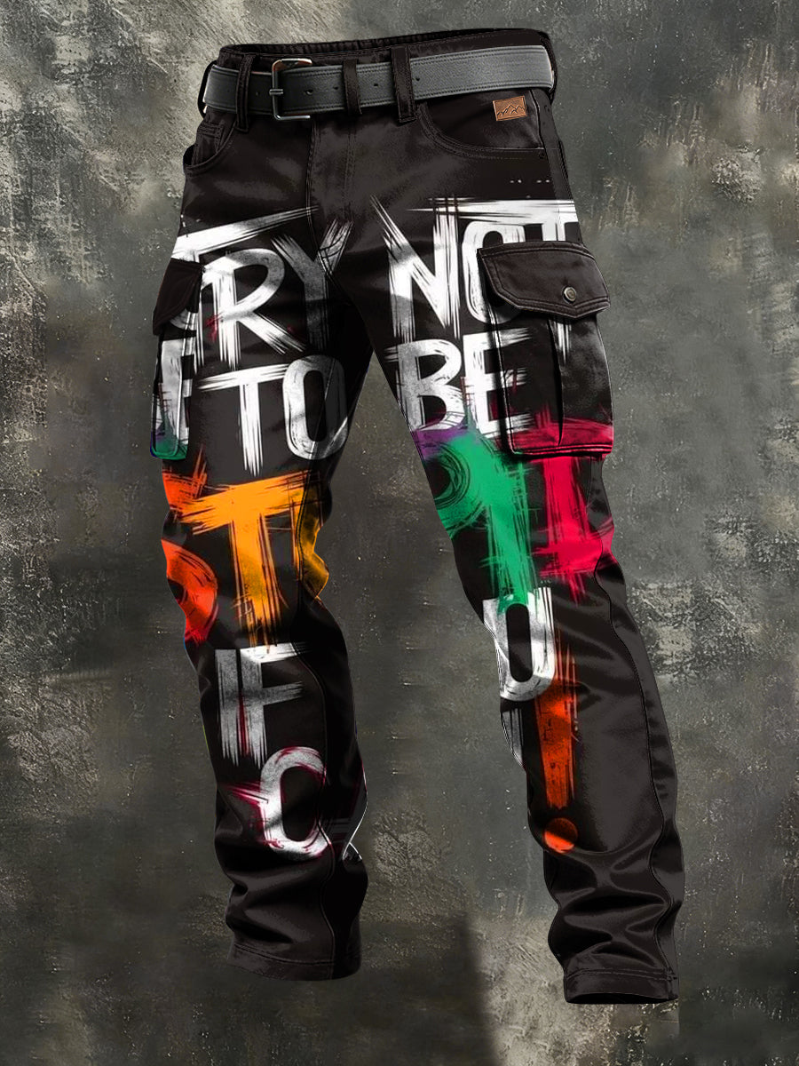 Herren-Retro-Urlaub Business-Kunstdruck Freizeit-Hose
