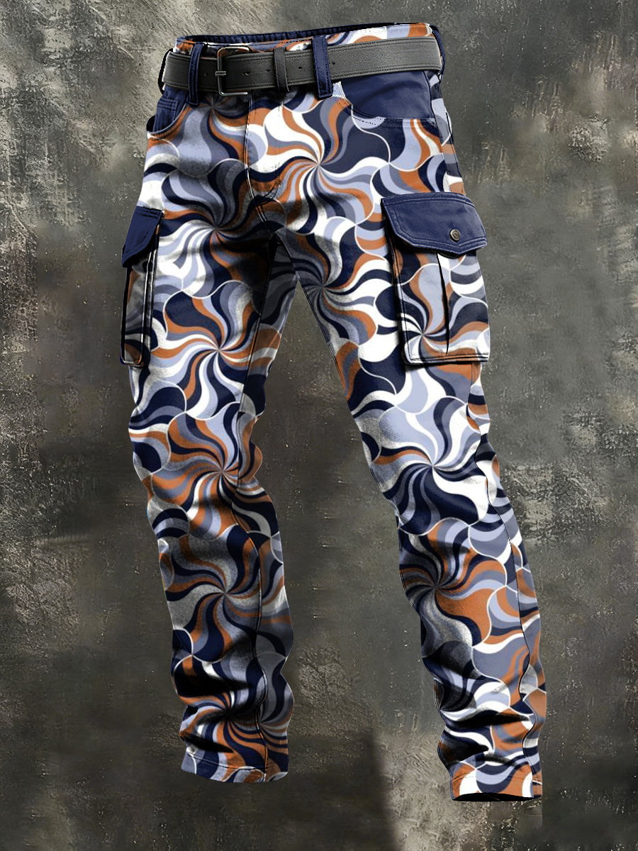 Herren-Retro-Urlaub Business-Kunstdruck Freizeit-Hose