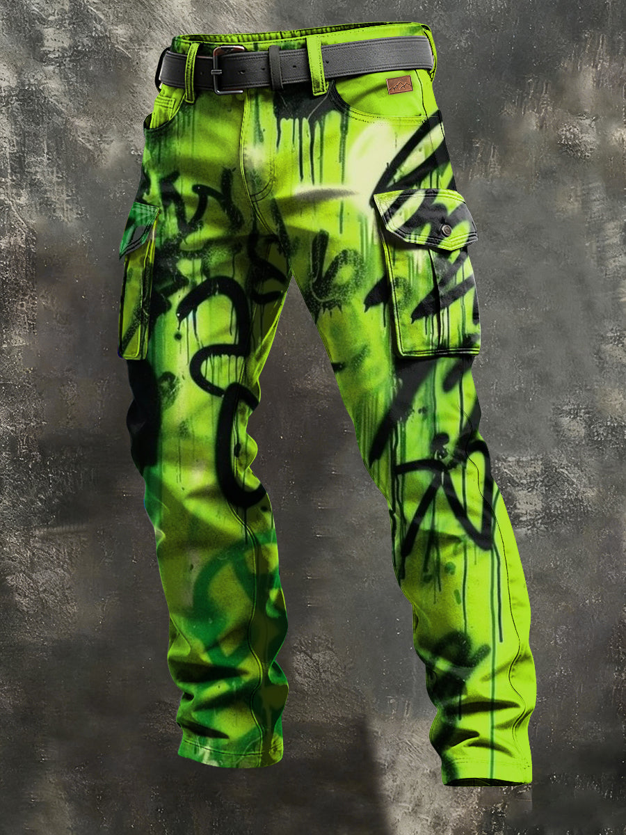 Herren-Retro-Urlaub Business-Kunstdruck Freizeit-Hose