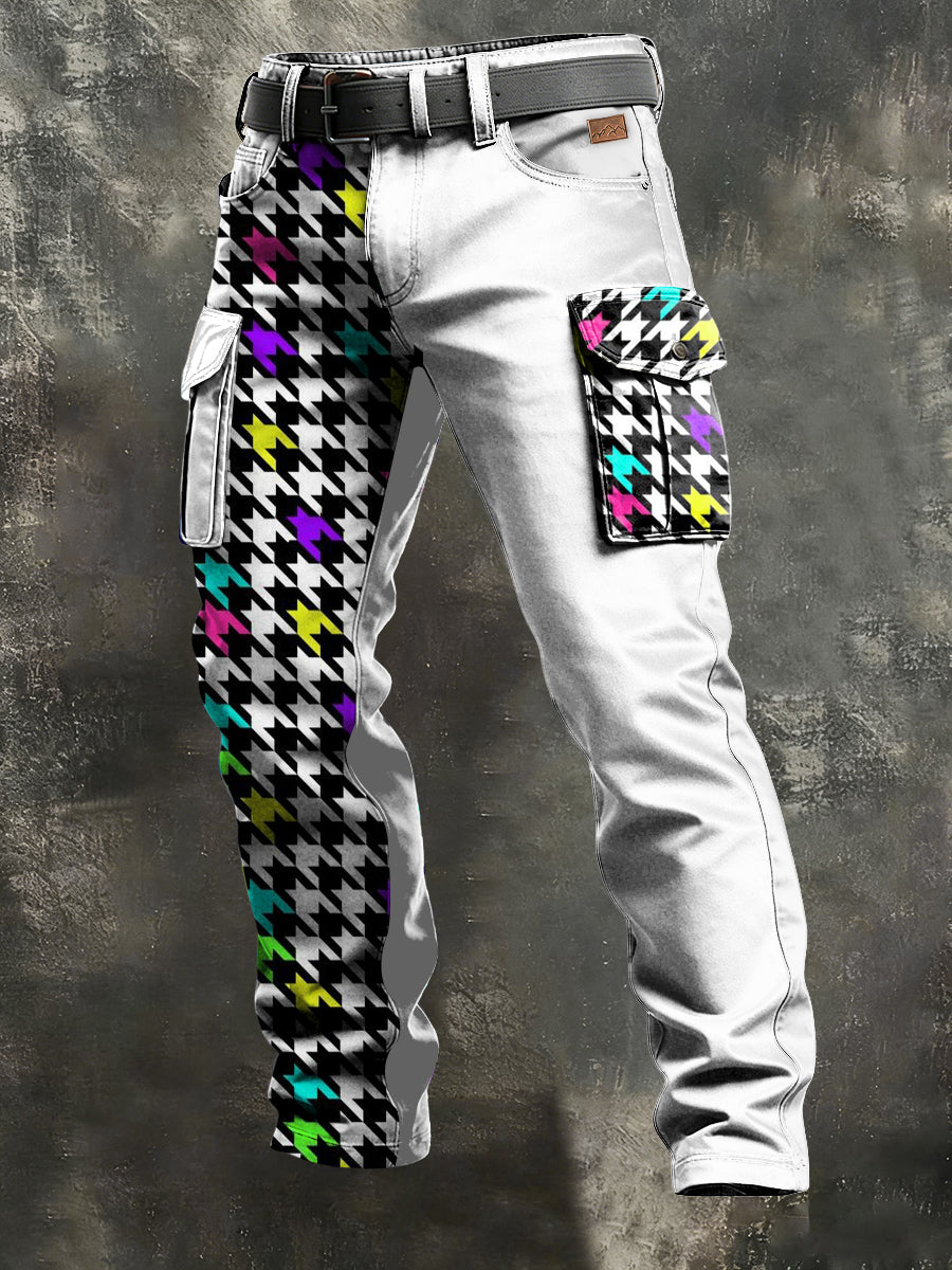 Herren-Retro-Urlaub Business-Kunstdruck Freizeit-Hose