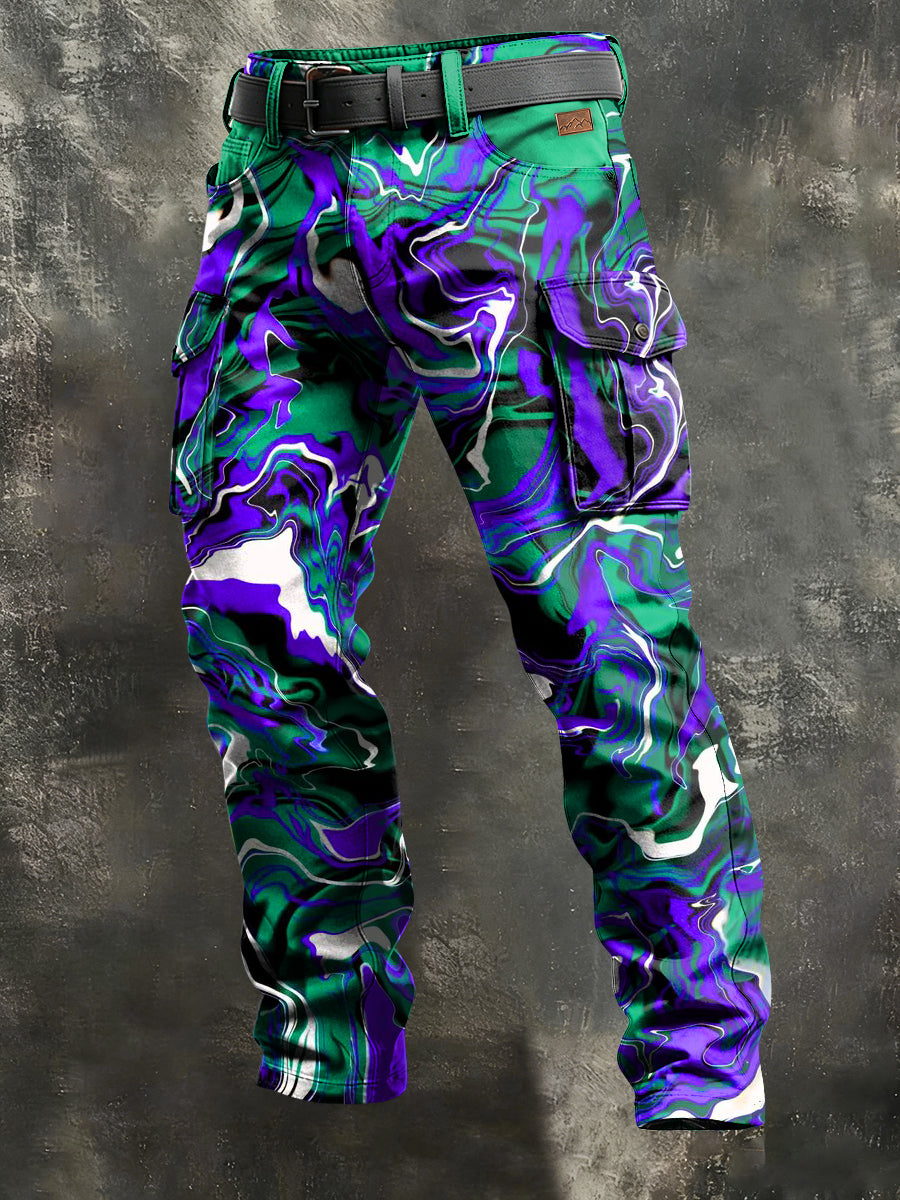 Herren-Retro-Urlaub Business-Kunstdruck Freizeit-Hose