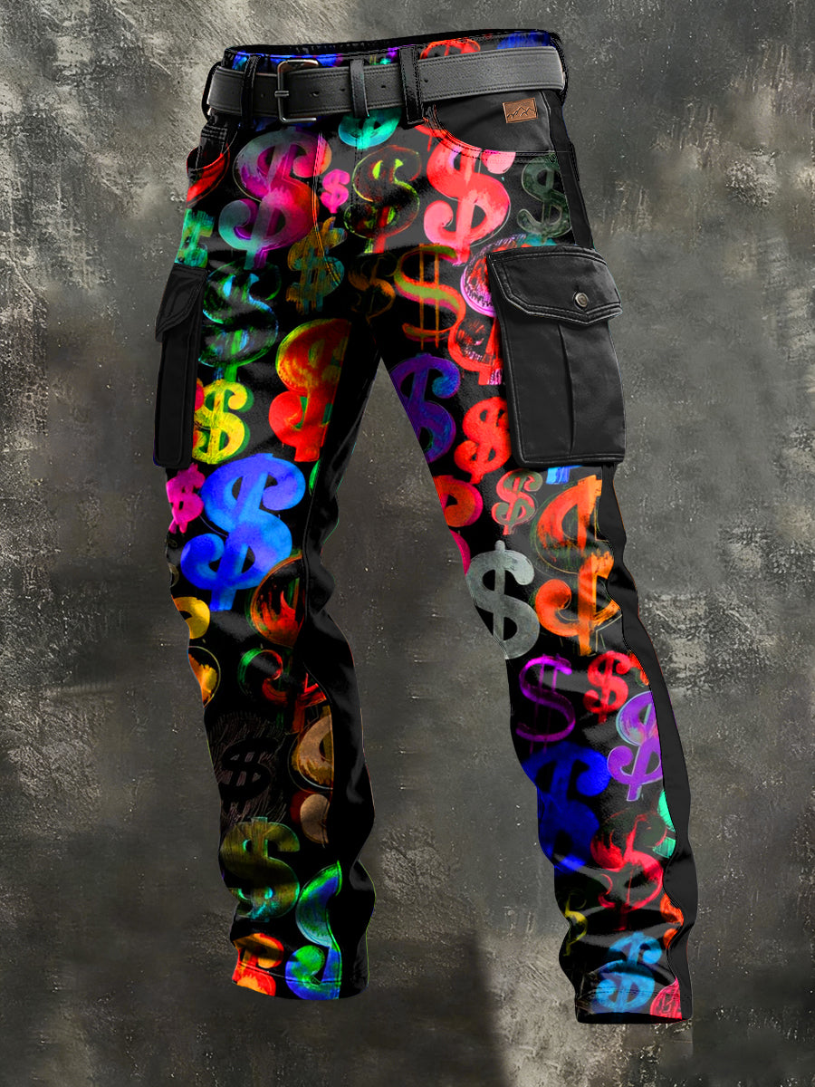 Herren-Retro-Urlaub Business-Kunstdruck Freizeit-Hose