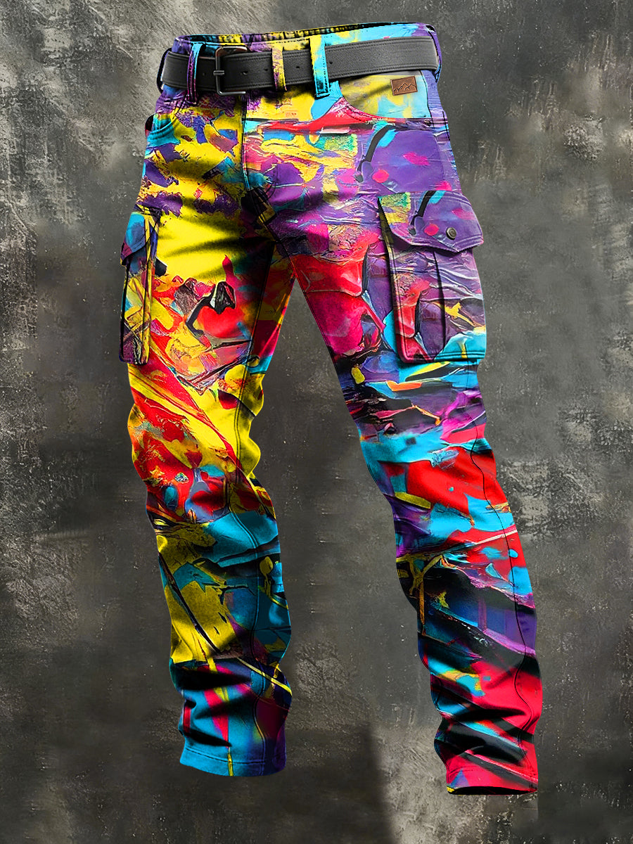 Herren-Retro-Urlaub Business-Kunstdruck Freizeit-Hose