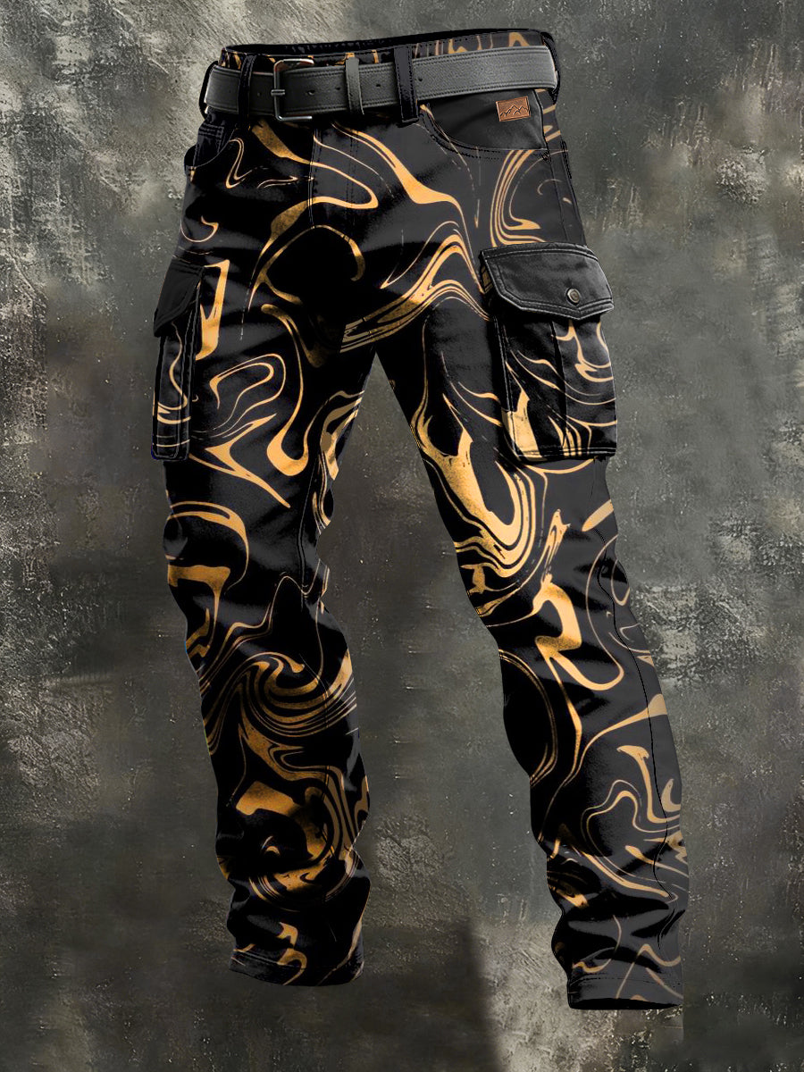 Herren-Retro-Urlaub Business-Kunstdruck Freizeit-Hose