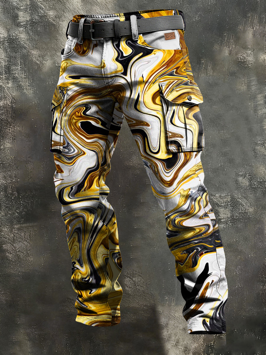 Herren-Retro-Urlaub Business-Kunstdruck Freizeit-Hose