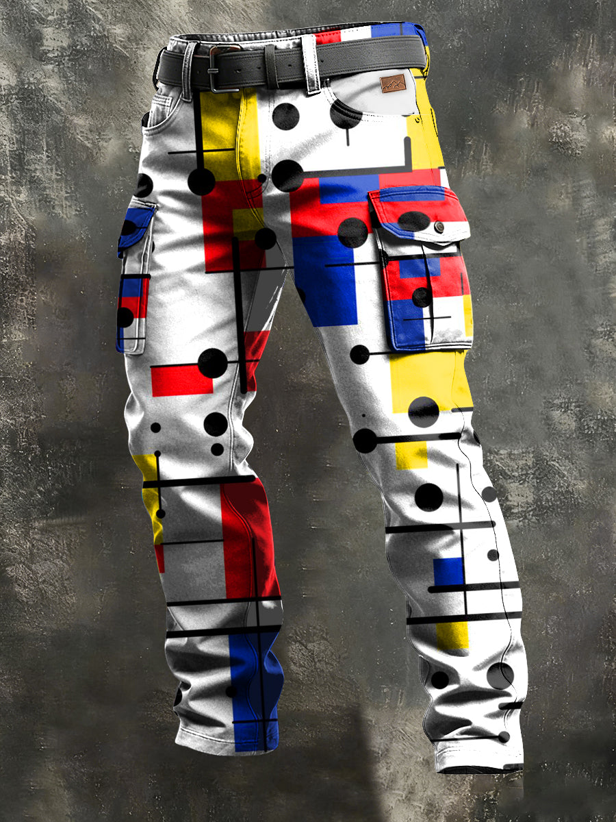 Herren-Retro-Urlaub Business-Kunstdruck Freizeit-Hose