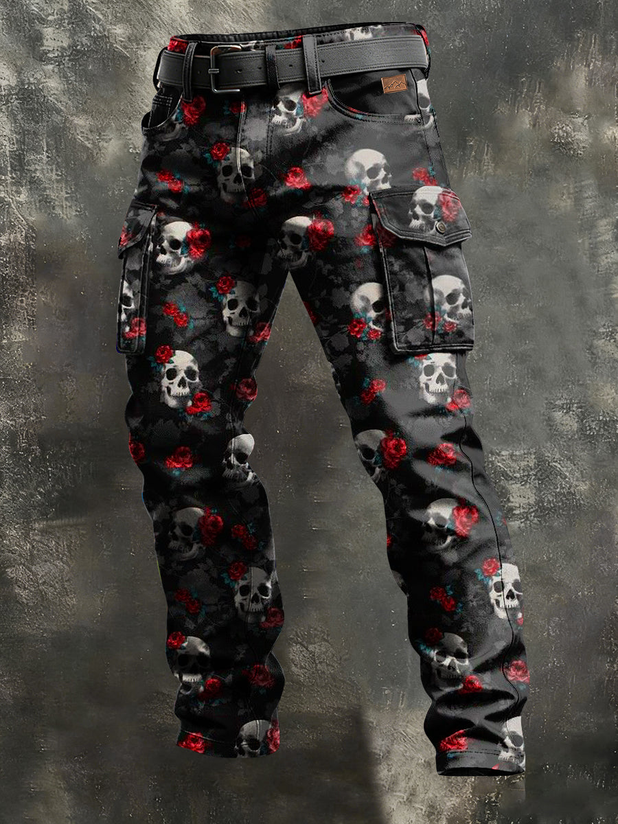 Herren-Retro-Urlaub Business-Kunstdruck Freizeit-Hose