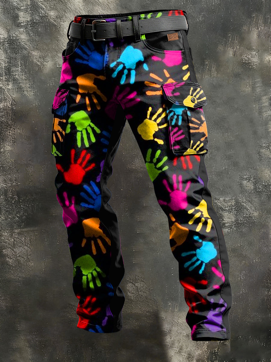 Herren-Retro-Urlaub Business-Kunstdruck Freizeit-Hose