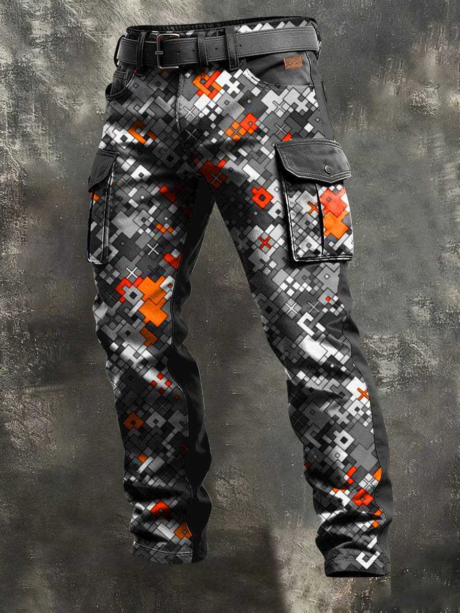 Herren-Retro-Urlaub Business-Kunstdruck Freizeit-Hose