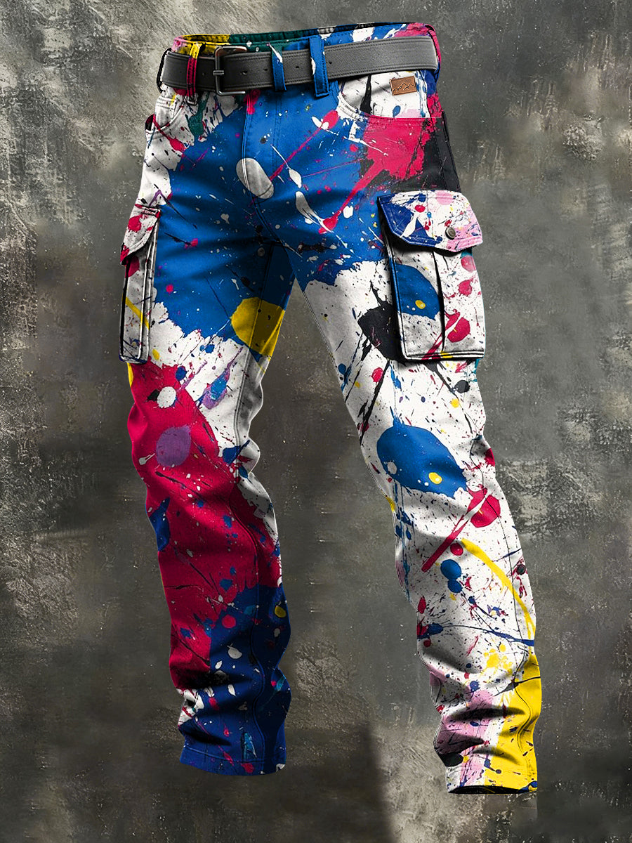 Herren-Retro-Urlaub Business-Kunstdruck Freizeit-Hose
