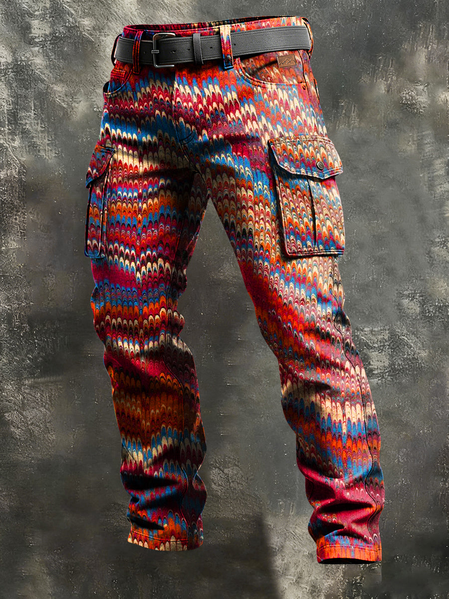 Herren-Retro-Urlaub Business-Kunstdruck Freizeit-Hose