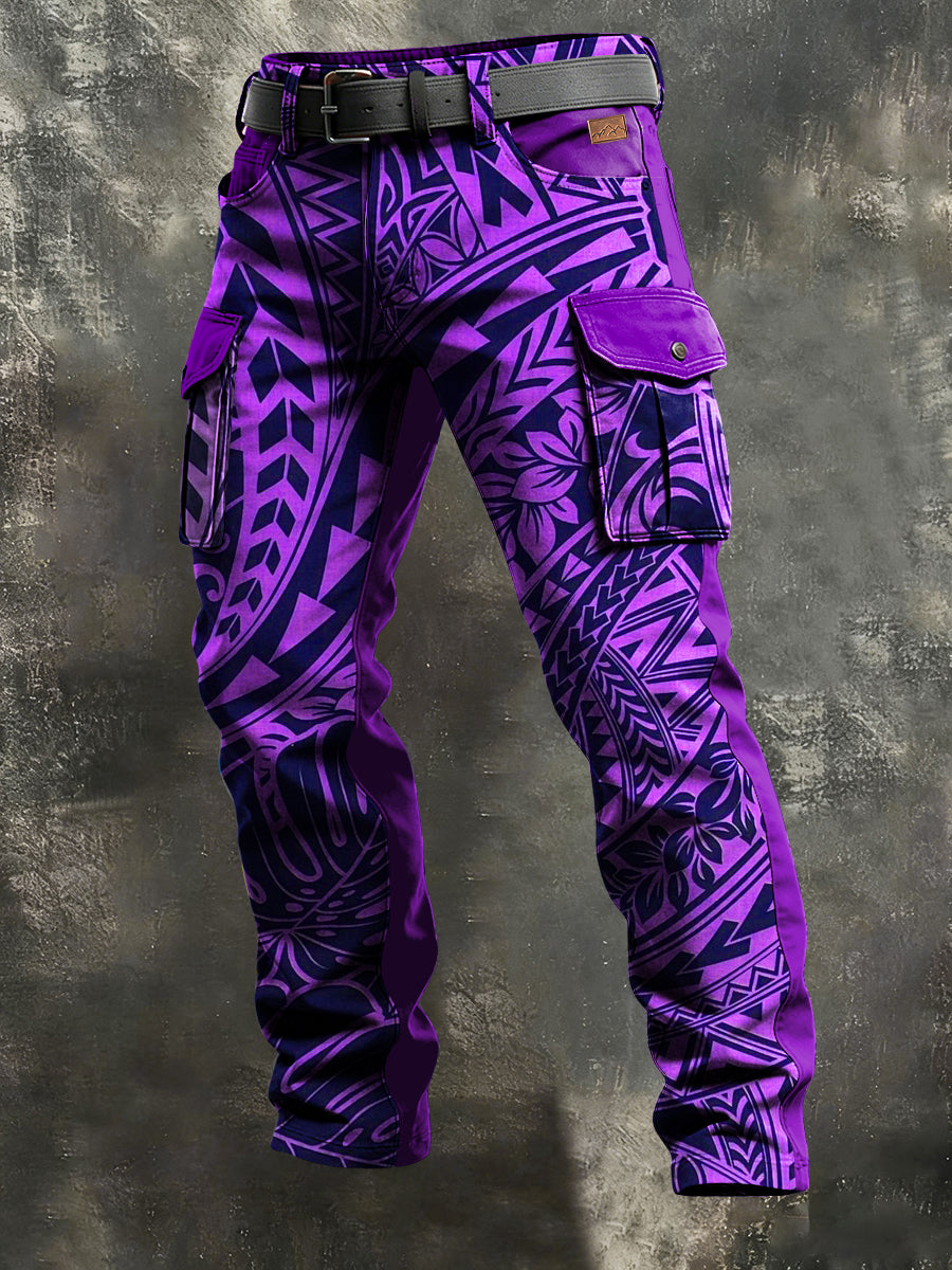 Herren Retro-Urlaub Business Hawaii Kunstdruck Freizeit kleidung Hose