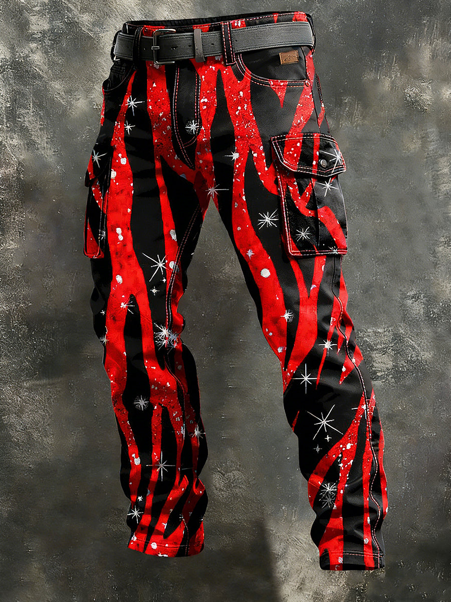 Herren-Retro-Urlaub Business-Kunstdruck Freizeit-Hose