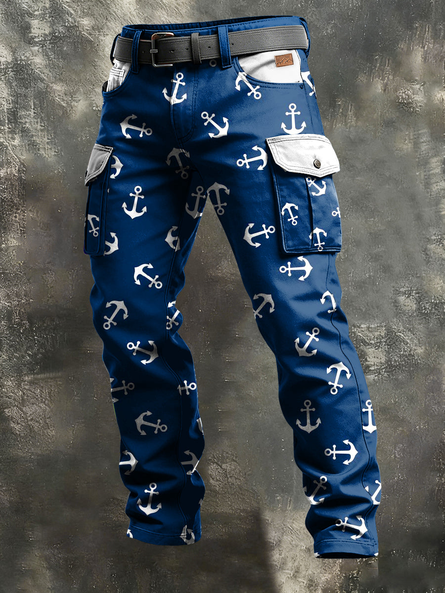 Herren-Retro-Urlaub Business-Kunstdruck Freizeit-Hose