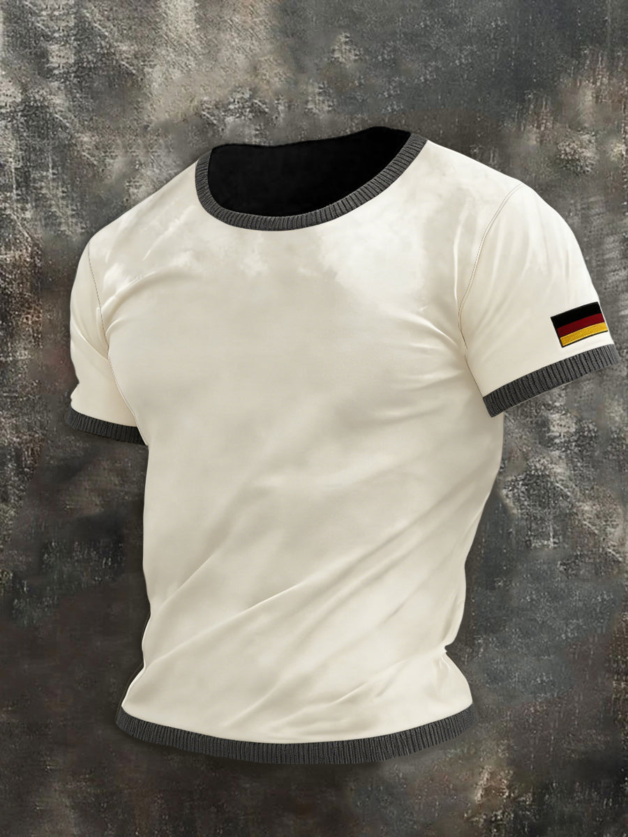 Männer sauber weiß deutsche Flagge Ringer T-Shirt