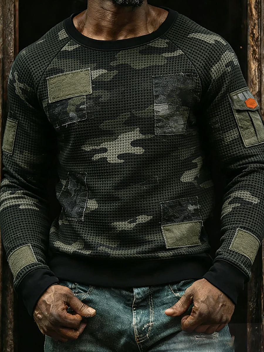 Herren Vintage Business Abstrakte Kunst Casual Top