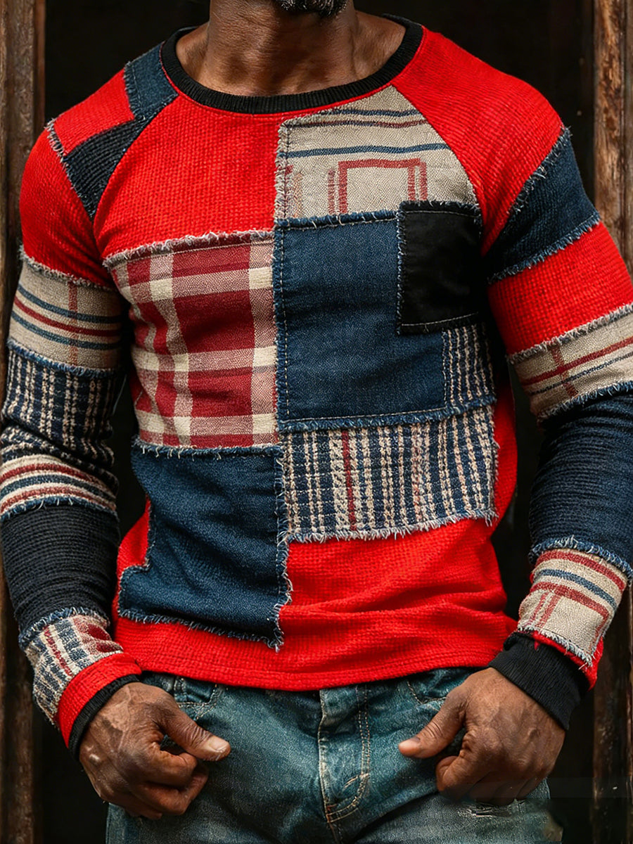 Herren Vintage Business Abstrakte Kunst Casual Top