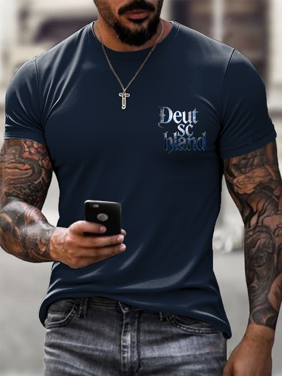 Männer Coole Marine "Deutschland" Eisiger Text T-Shirt