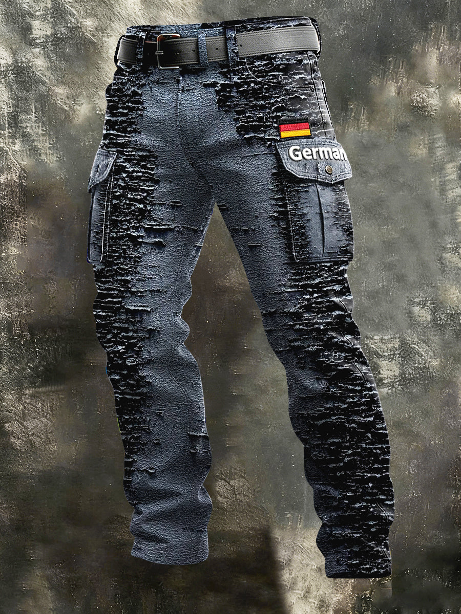 Herren deutsche Flagge Druck lässige Arbeits hose