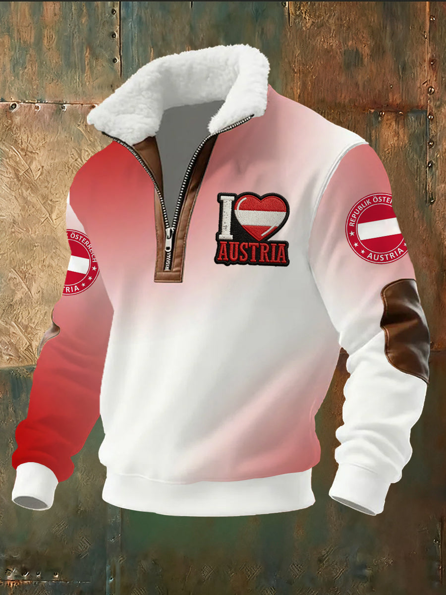 Herren-Sweatshirt mit österreichisch inspirierten Aufdruck