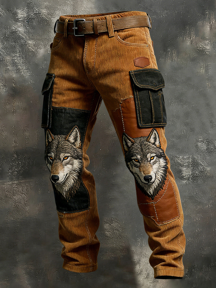 Herren Vintage Animal Print Art Business Casual Arbeits hosen