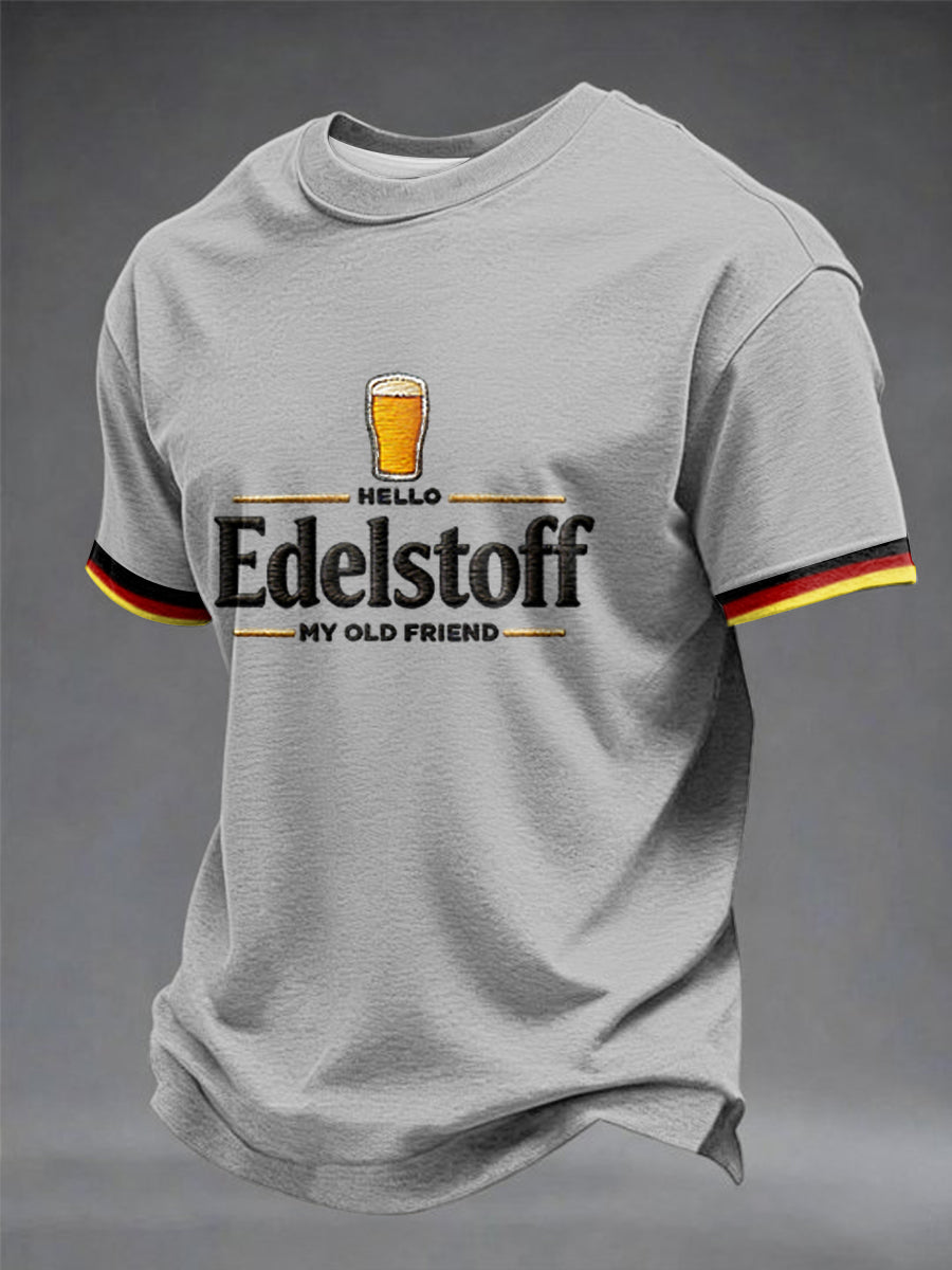 Herren-T-Shirt mit Bierliebhaber-Print und kurzen Ärmeln