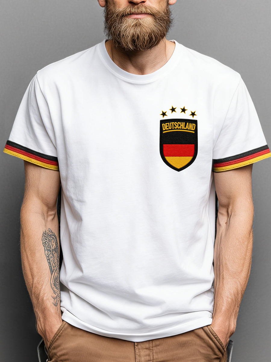 Retro deutsche Flagge Emblem Kunst 100% Baumwolle T-Shirt