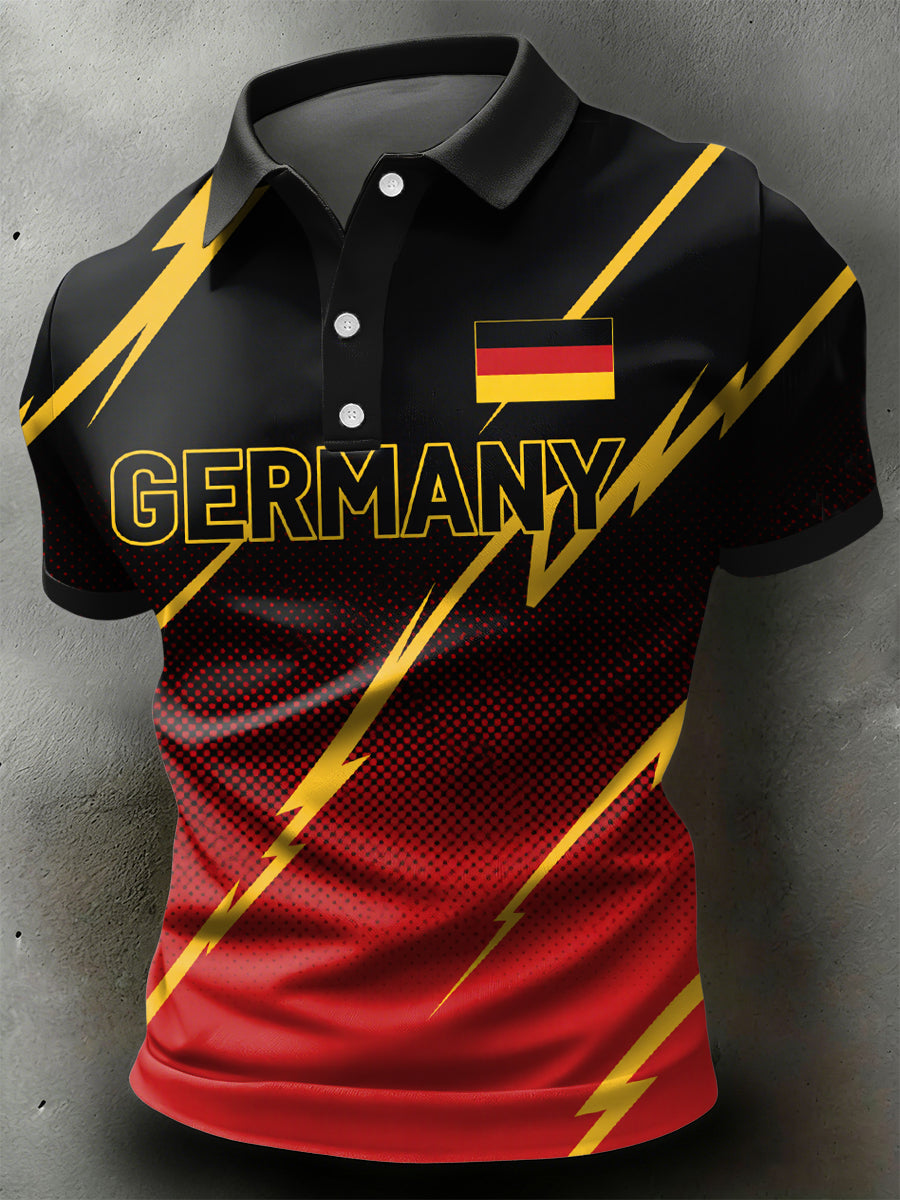 Retro-Steigung deutsche Flagge lässig Polo-Shirt