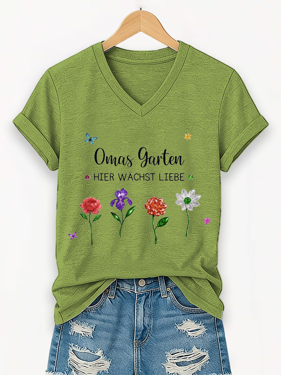 Frauen Garten Kurzarm T-Shirt