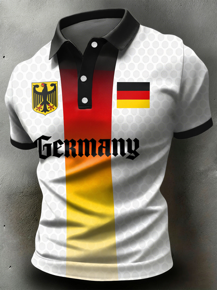 Retro deutsche Flagge Steigung lässig Polo Shirt