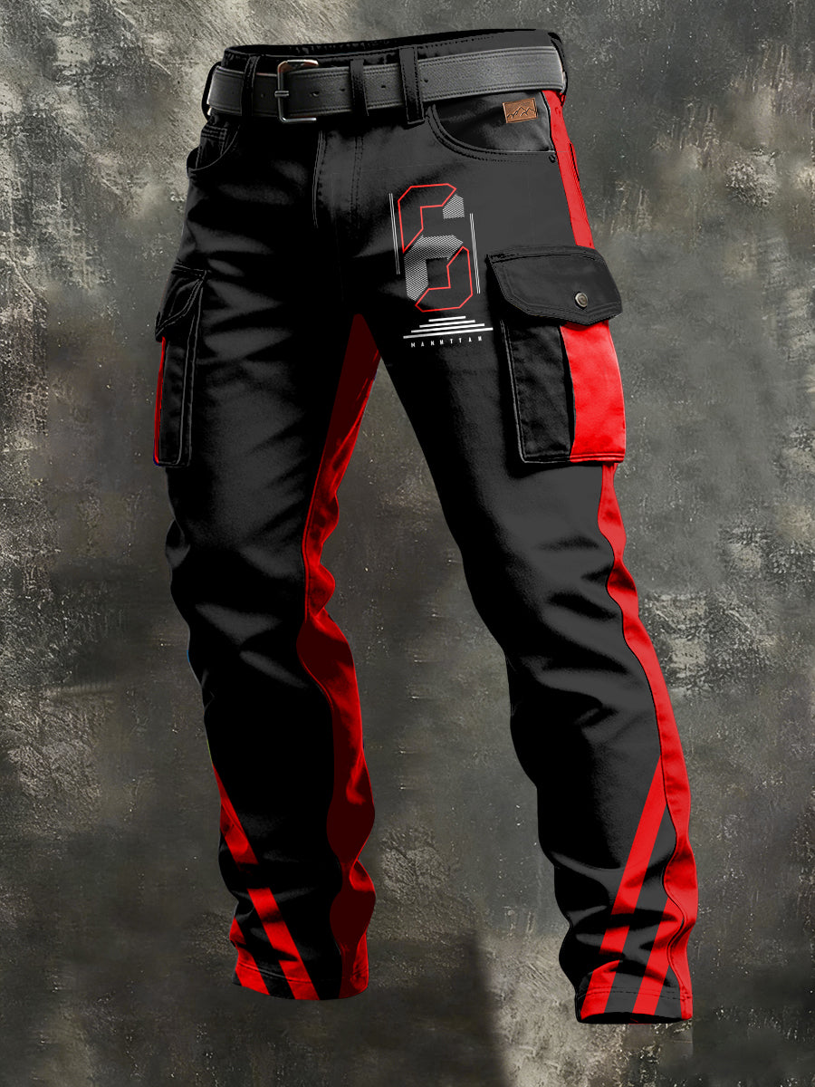 Herren-Retro-Urlaub Business-Kunstdruck Freizeit-Hose