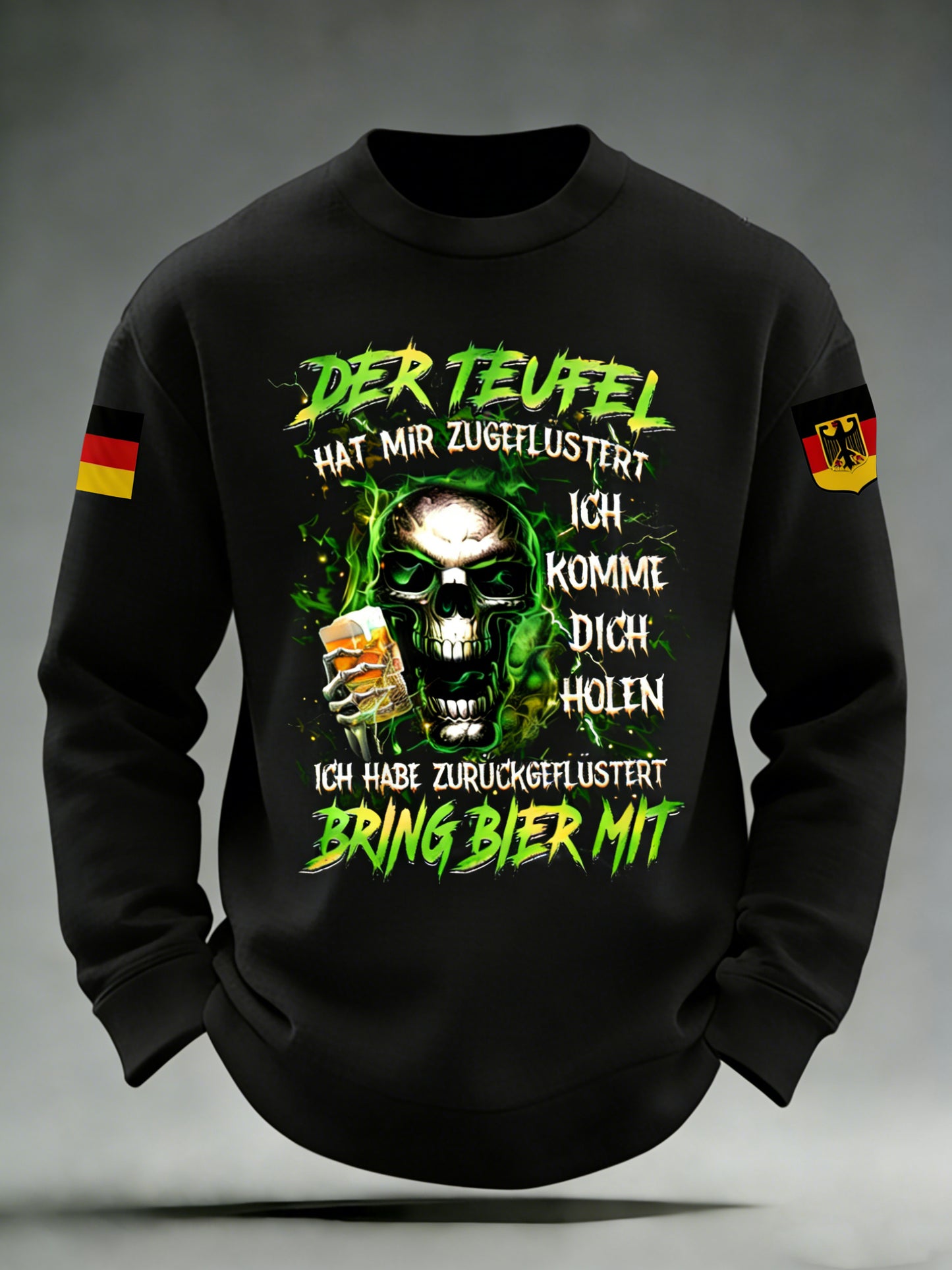 Retro Deutsches Flaggen-Print Lässiges Sweatshirt