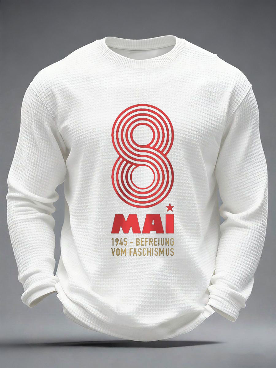 Herren 8. MAI 1945 Waffel-Longsleeve-T-Shirt