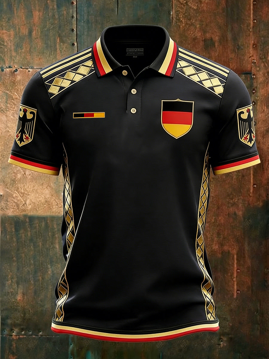 Herren-Deutschland-Print-Kurzarmhemd