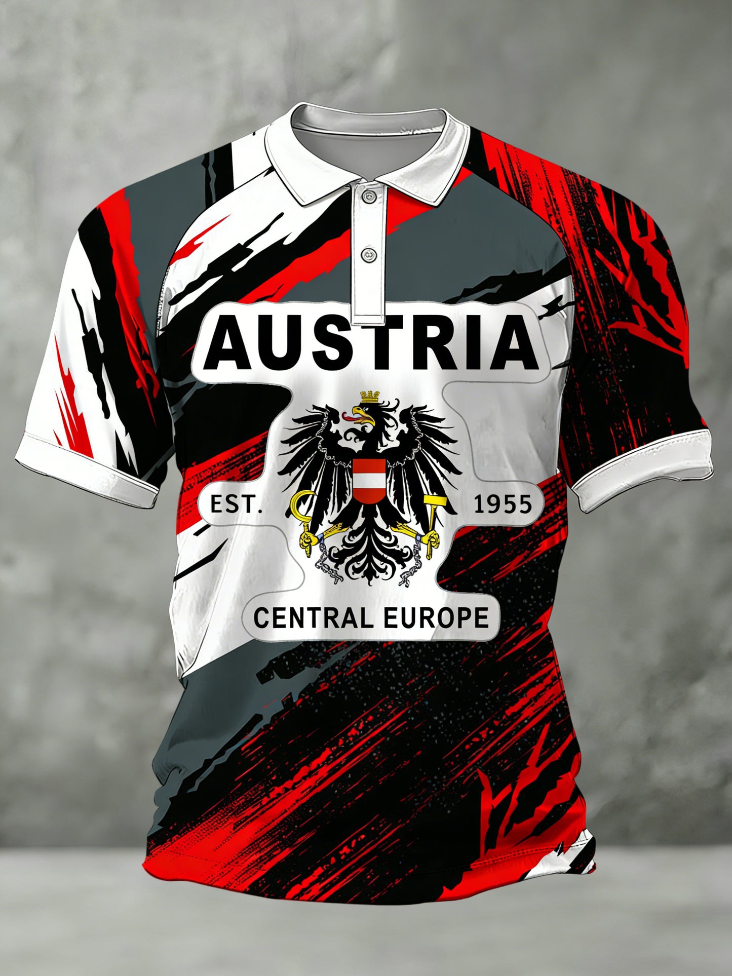Österreich isch inspiriertes Bedrucktes Polos hirt für Männer