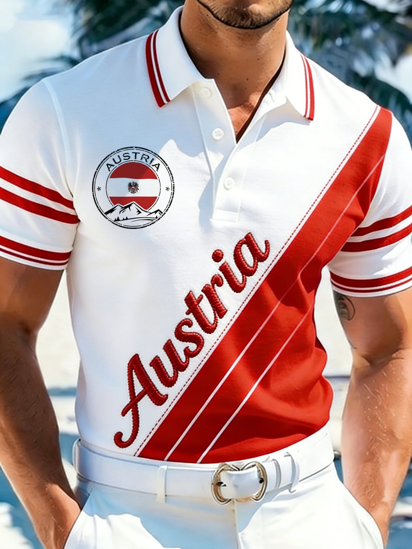 Herren-Poloshirt mit Print