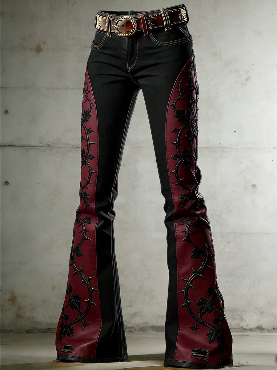 Damen-Retro-Jeans mit Kunstprint, lässig und bequem