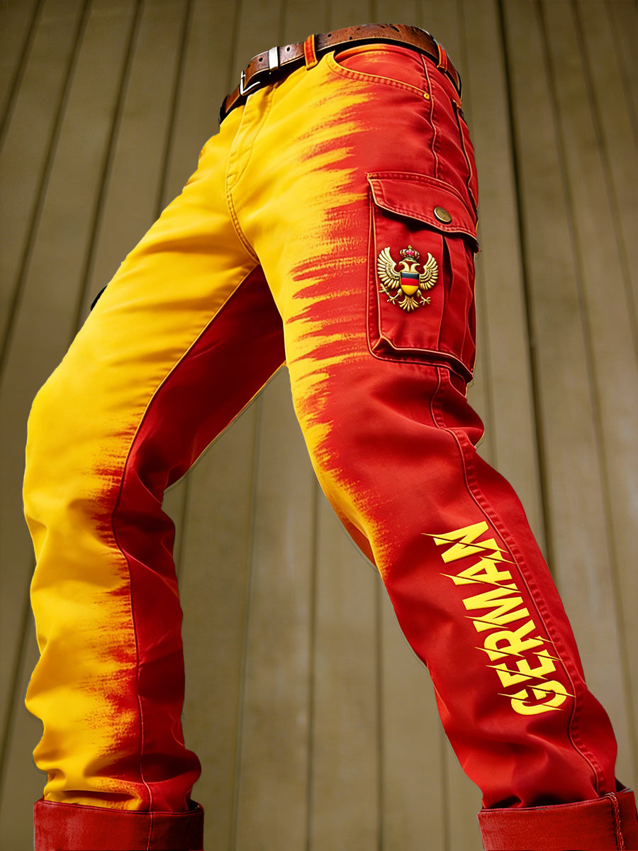 Herren deutsche Flagge Druck lässige Arbeits hose