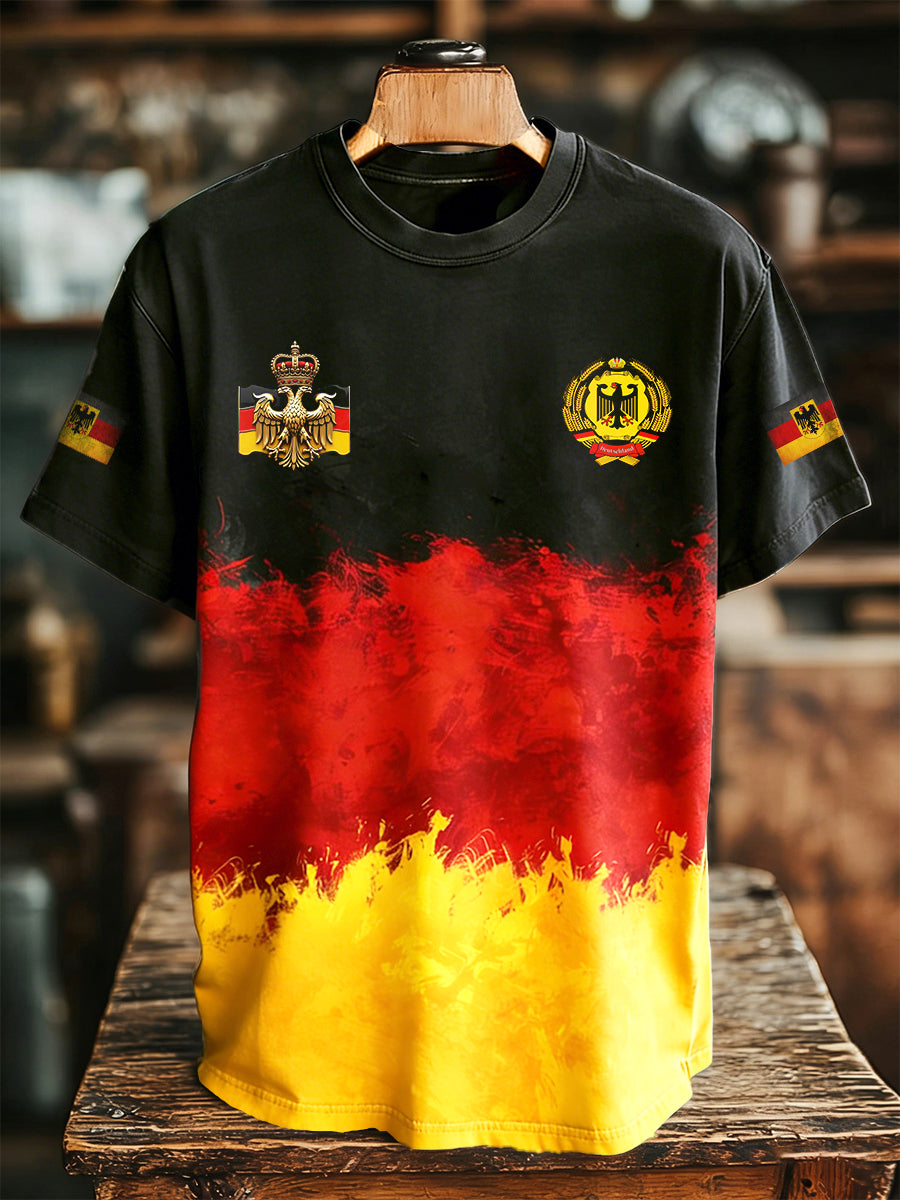 Herren-T-Shirt mit deutscher Flagge, lässig, trend iges T-Shirt