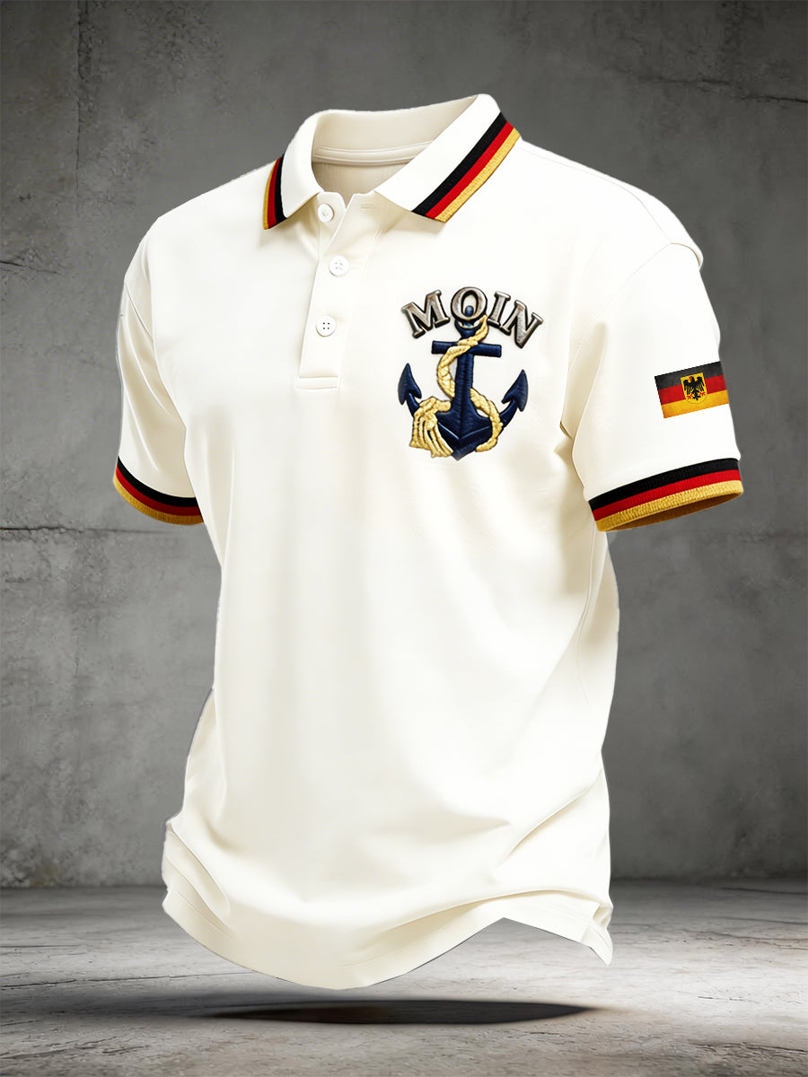 Herren Off-White Deutsches Moin Vintage Print lässiges Polos hirt