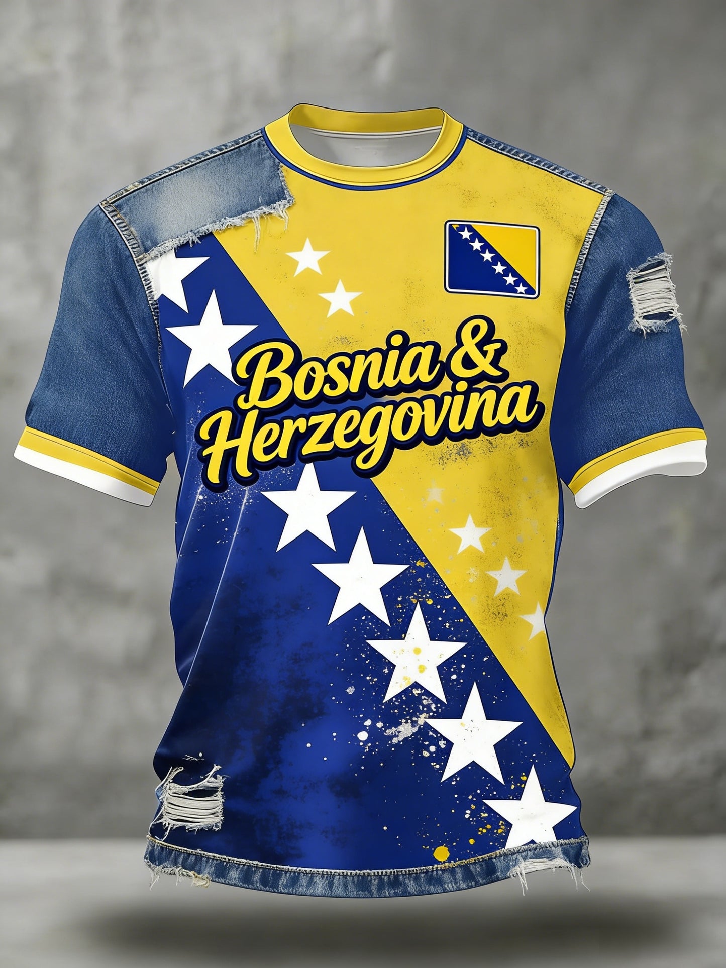 Herren Bosno ZMAJEVI Fußballfan-Print-T-Shirt