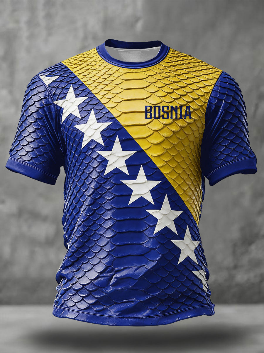 Herren Bosnien Fußball Liebhaber ZMAJEVI Bedrucktes T-Shirt