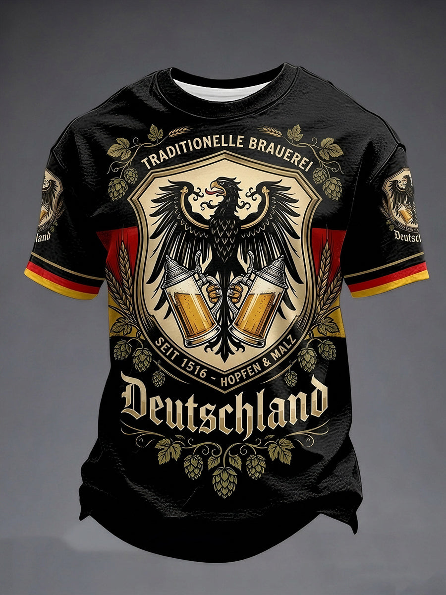 Herren-T-Shirt für Bierliebhaber mit kurzen Ärmeln