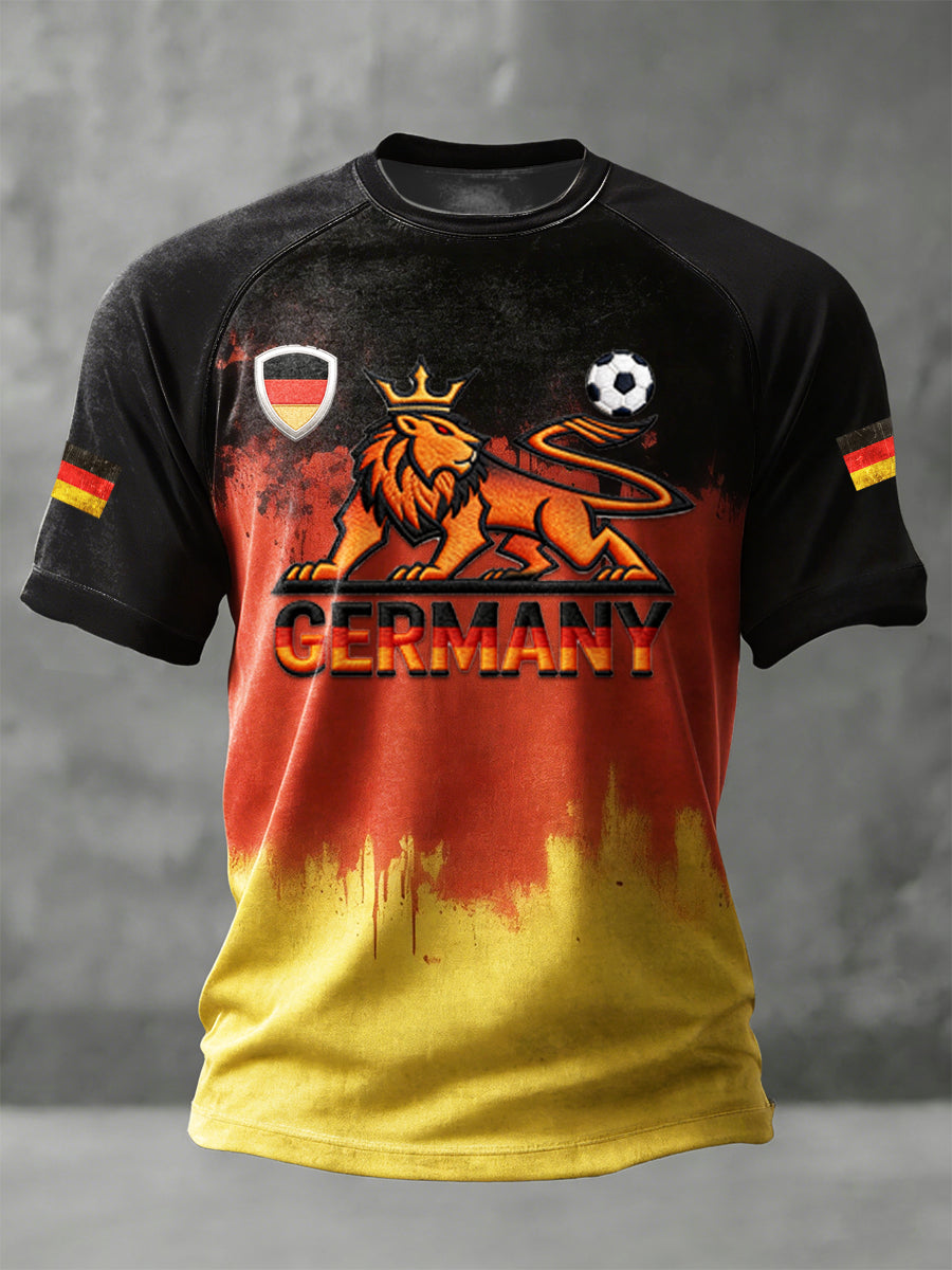 Männer deutsche Flagge Fußball druck Drop-Schulter-Jersey T-Shirt