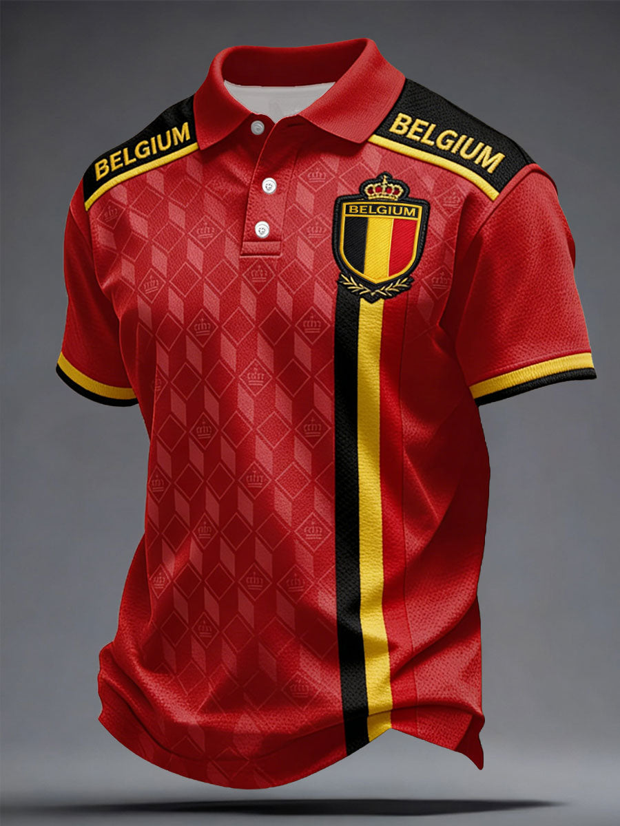 Herren Belgien Fußballfan Bedruckte Freizeitoberteile
