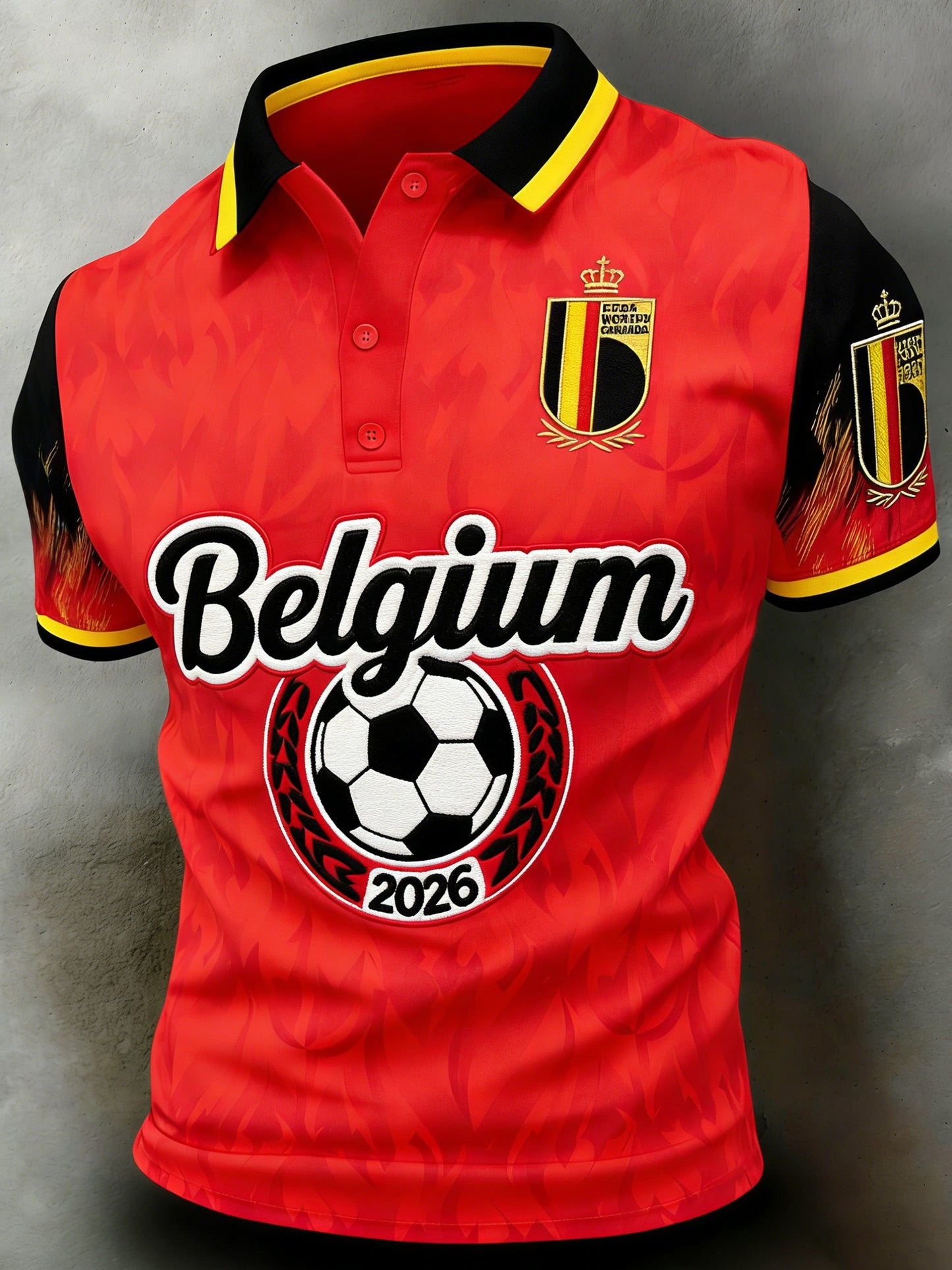Herren Belgien Fußballspiel Jubel Kunstdruck Fan-Polo
