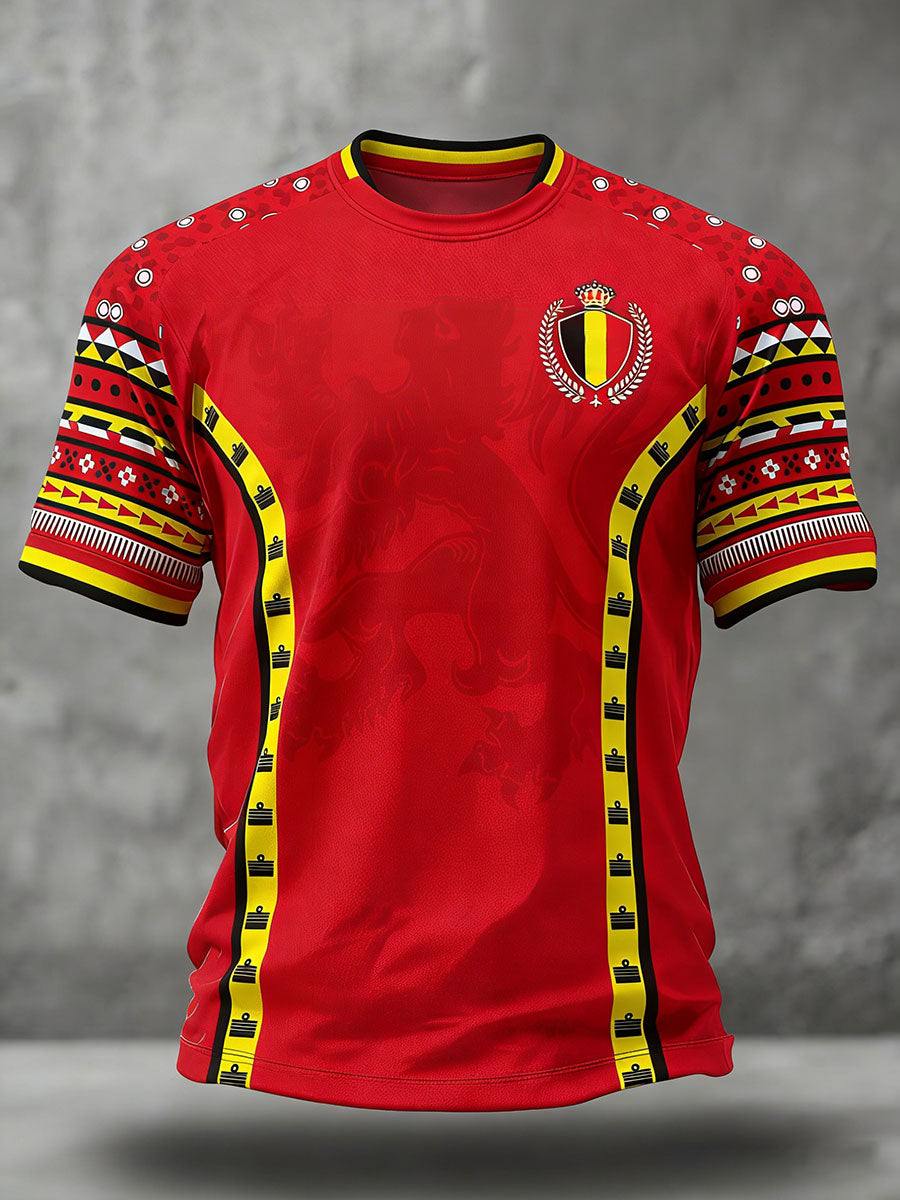 Herren Belguim Fußball-Liebhaber bedrucktes T-Shirt