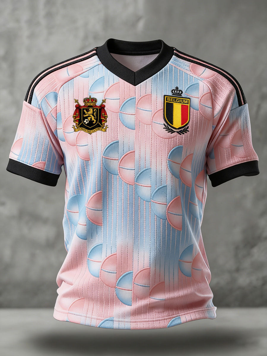 Herren-T-Shirt mit belgischem Fußballmotiv und Aufdruck