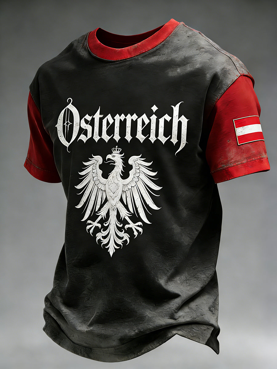Herren-T-Shirt mit gebrauchtem Effekt und Print